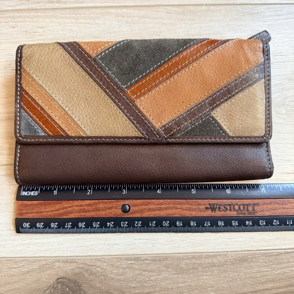 Fossil Women's Vintage Patchwork‎ Leather Trifold Wallet